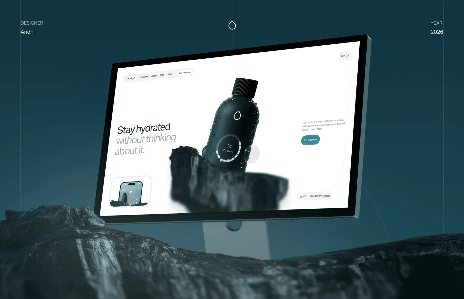A dark-themed digital screen display with the text: "Lightning fast ideas in a single click."